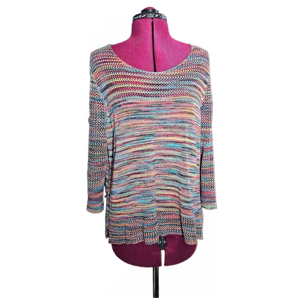 Rainbow Relax Knit Scoop Neck JohnPaulRichard Cozy Sweater - Picture 1 of 13